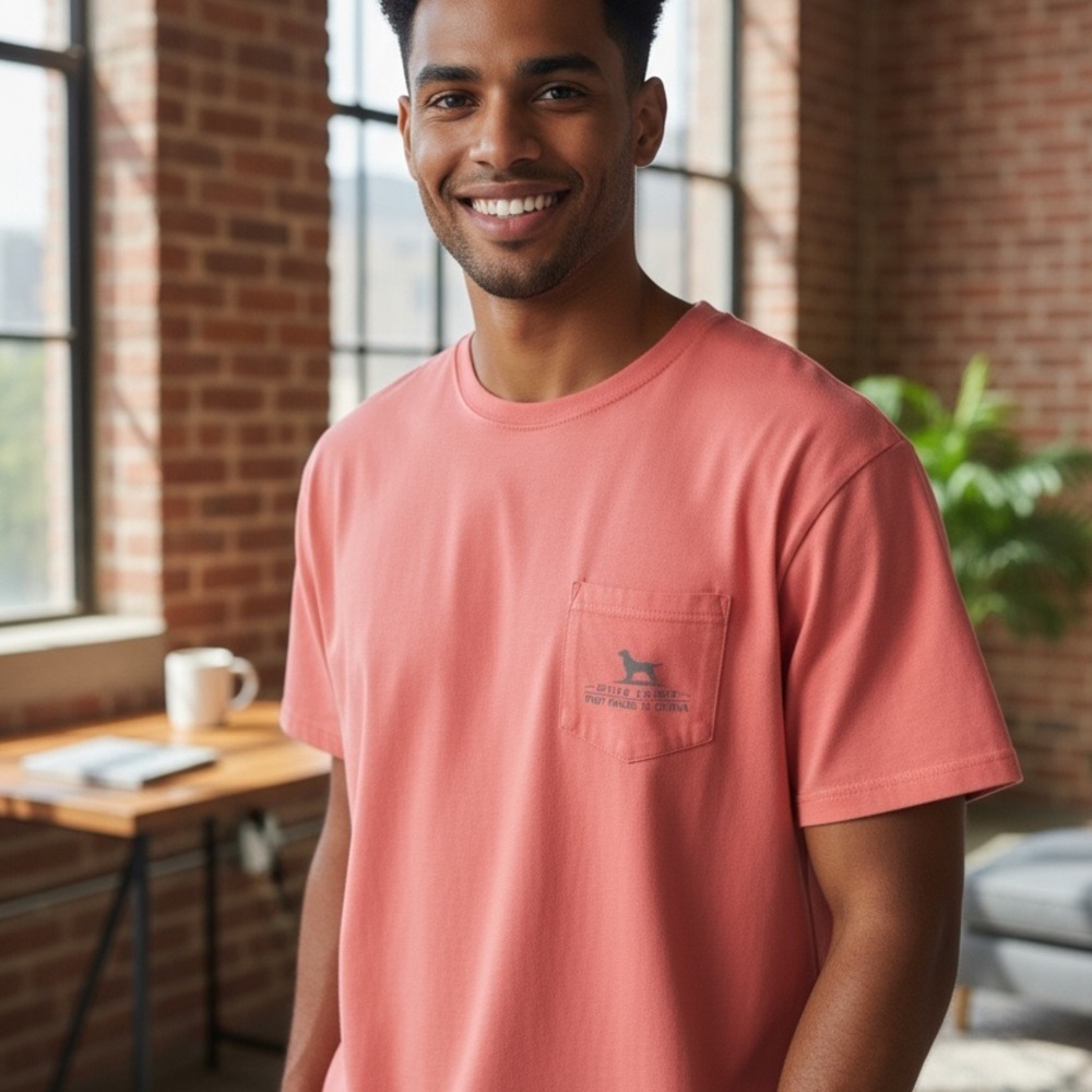 Over Under Men's Salmon Graphic Print T-Shirt M American Flag Casual